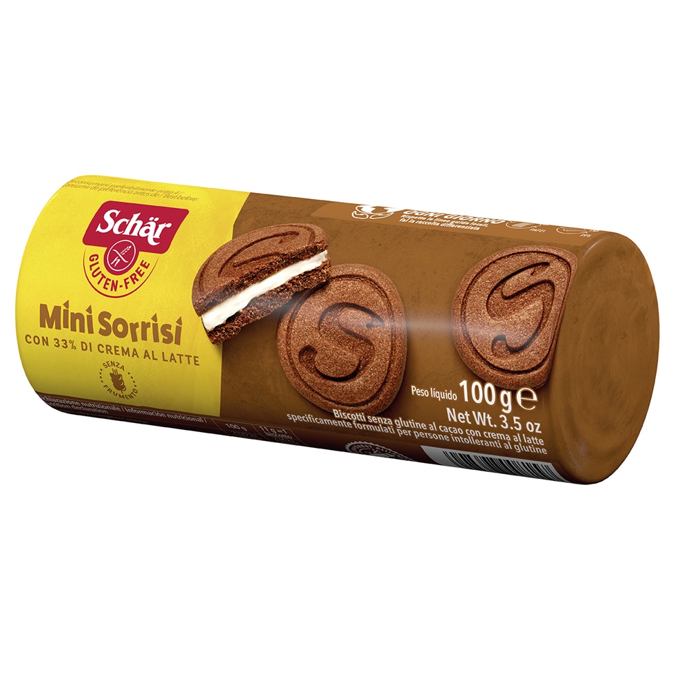 Biscuiti fara gluten cu crema de lapte si cacao Mini, 100 g, Schar