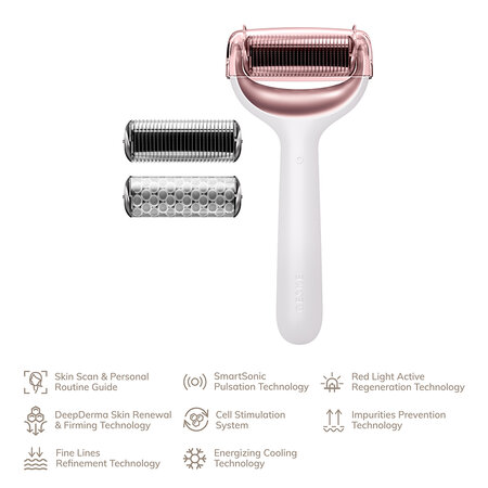 Roller pentru masaj facial si corporal 8 in 1 Starlight MicroNeedle, 1 bucata, Geske 603273
