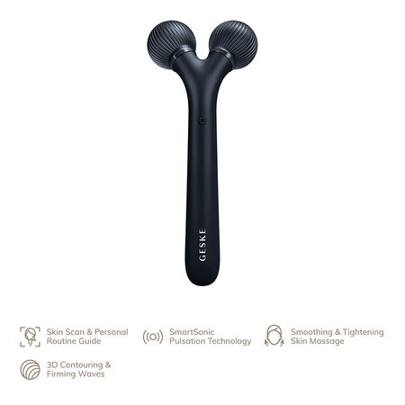 Roller pentru masaj facial 4 in 1 Black Sonic, 1 bucata, Geske 603366
