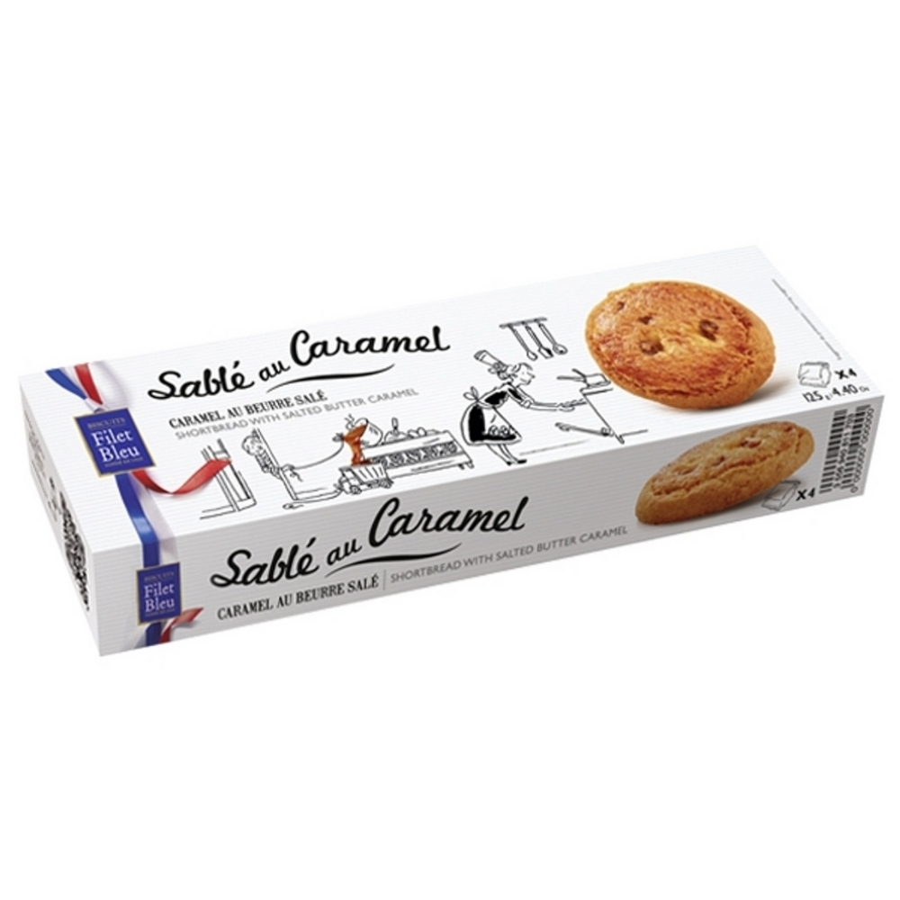 Biscuiti eco cu bucati de caramel sarat, 150 g, Filet Bleu