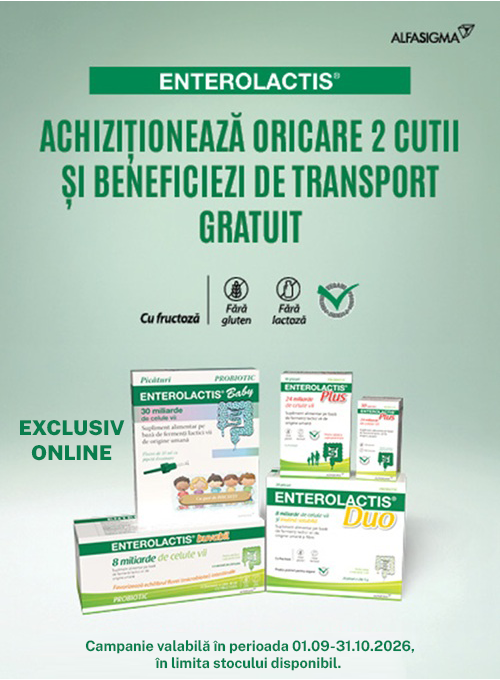 Alfasigma Enterolactis Transport Gratuit Septembrie-Octombrie
