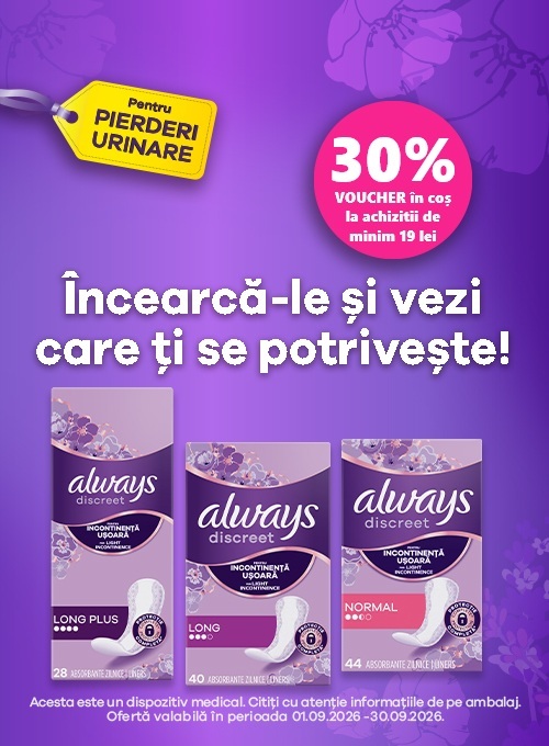 Always Discreet 30% Voucher in cos Septembrie
