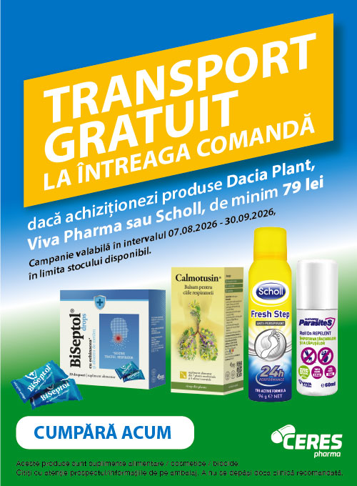 Ceres Pharma Transport Gratuit August-Septembrie