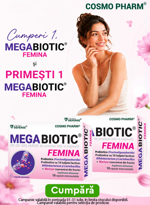 Cosmopharm Mega Biotic 1+1 Iulie