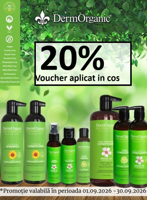 DermOrganic 20% Voucher aplicat in cos Septembrie