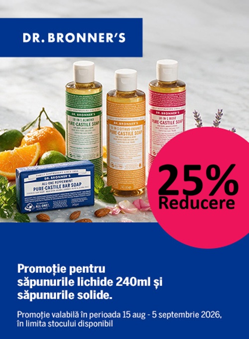 Dr. Bronners 25% Reducere August-Septembrie