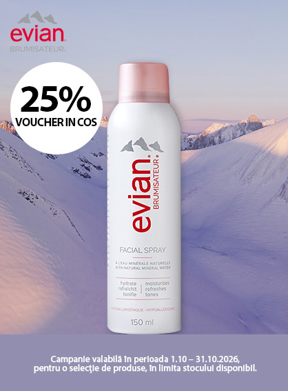 Evian 25% Voucher in cos Octombrie
