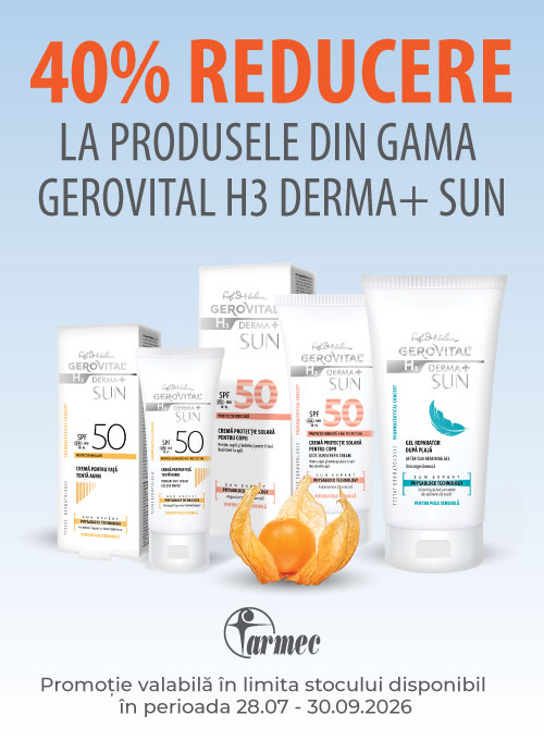 Gerovital GH3 Derma+ Sun 40% Reducere Iulie-Septembrie