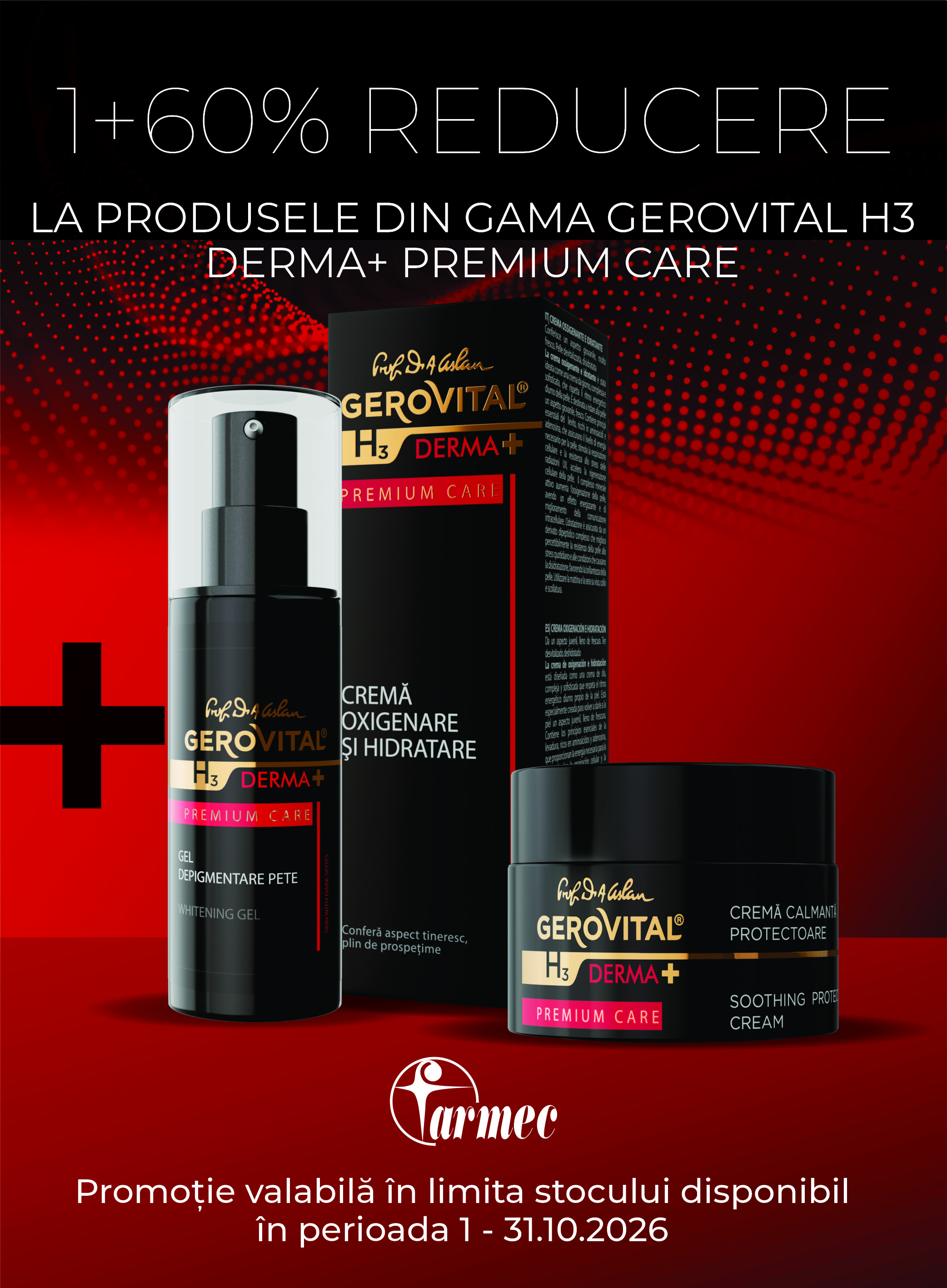 Gerovital H3 Derma+ Premium 1+60% Reducere la al 2-lea Octombrie