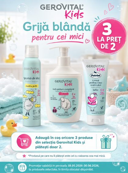 Gerovital Kids 3 la pret de 2 Ziua Copilului