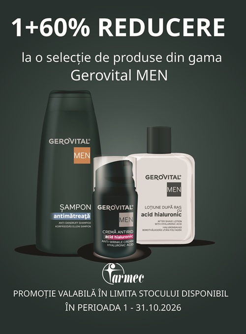 Gerovital Men 1+60% Reducere la al 2-lea Octombrie