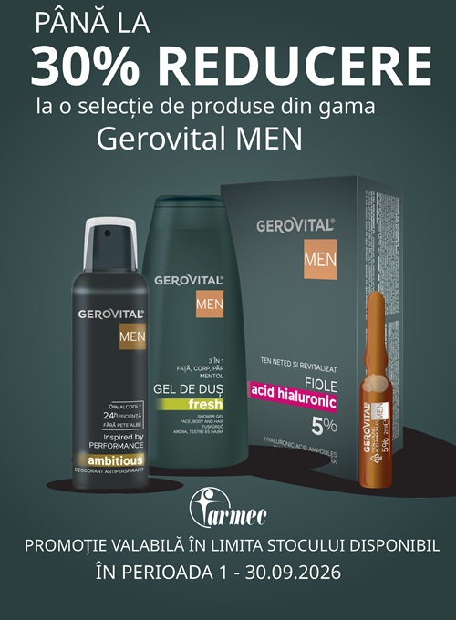 Gerovital Men Pana la 30% Reducere Septembrie
