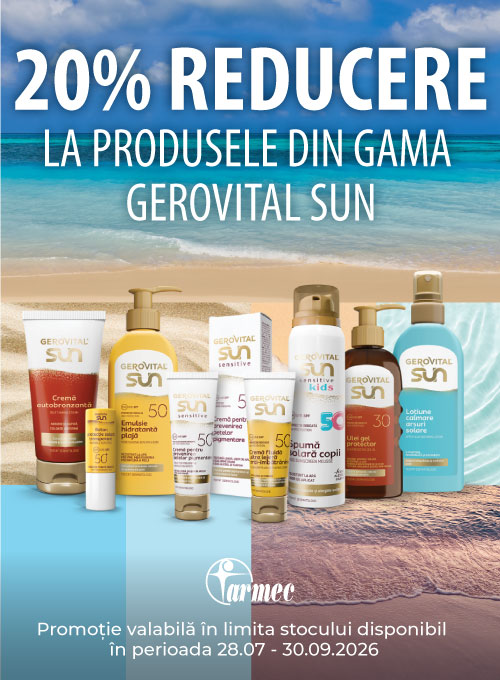 Gerovital Sun 20% Reducere Iulie-Septembrie