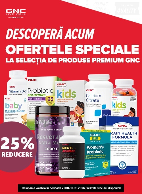 GNC 25% Reducere August-Septembrie