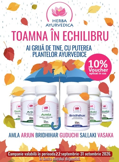Herba Ayurvedica 10% Voucher aplicat in cos Septembrie-Octombrie