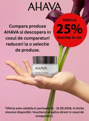 Ahava Pana la 25% Voucher in cos Mai