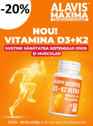 Alavis Maxima D3+K2 20% Reducere Aprilie