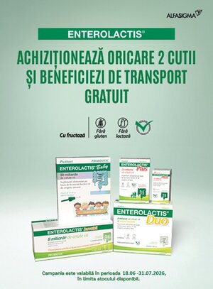 Alfasigma Enterolactis Transport Gratuit Iunie-Iulie
