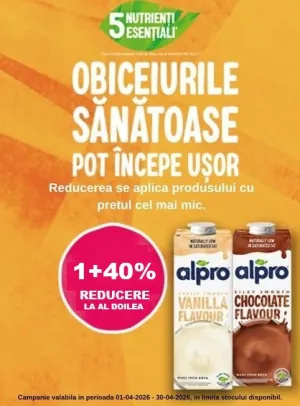 Alpro 1+40% Reducere la al doilea Aprilie