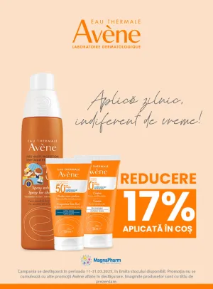 Avene 17% Reducere In cos Martie