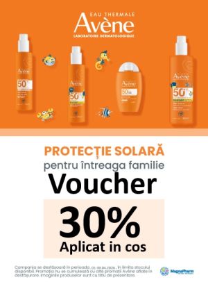 Avene 30% Voucher aplicat in cos Aprilie