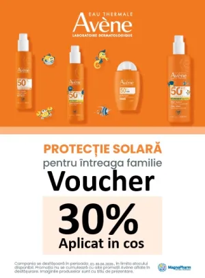 Avene 30% Voucher aplicat in cos Aprilie