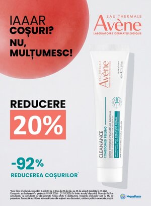  Avene Cleanance 20% Reducere Septembrie-Octombrie