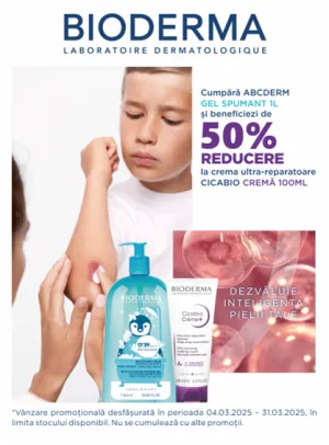 Bioderma 1+50% Reducere la Cicabio Martie