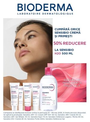 Bioderma 50% Reducele la Solutie micelara Sensibio H2O, 500 ml