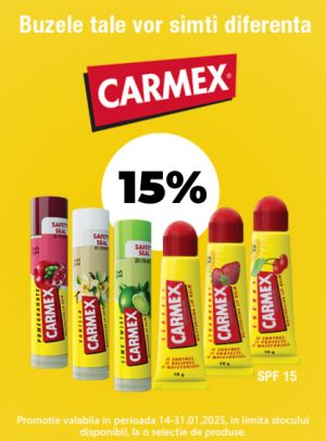 Carmex 15% Reducere Ianuarie 