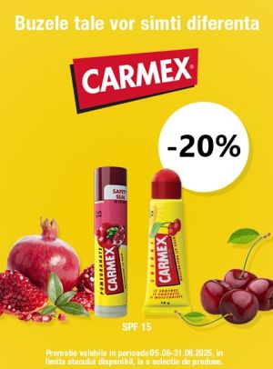 Carmex 20% Reducere Iunie-August