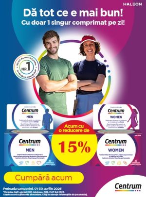 Centrum 15% Reducere Aprilie