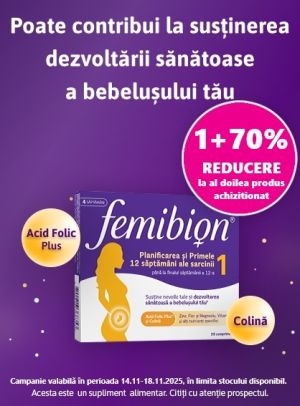Femibion 1 1+70% Reducere la al 2-lea Black Friday 2025