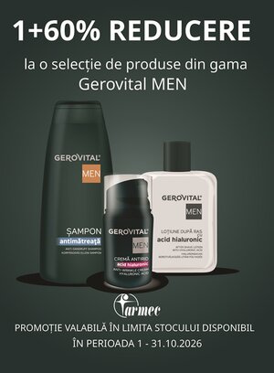 Gerovital Men 1+60% Reducere la al 2-lea Octombrie