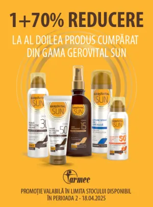 Gerovital Sun 1+70% Reducere la al 2-lea Paste 2025