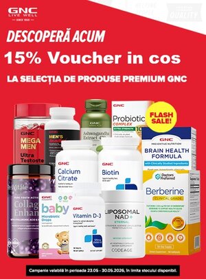 GNC 15% Voucher in cos Mai