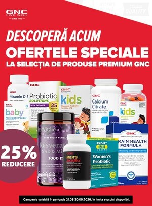 GNC 25% Reducere August-Septembrie