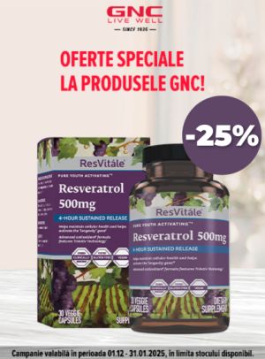 GNC 25% Reducere Decembrie-Ianuarie