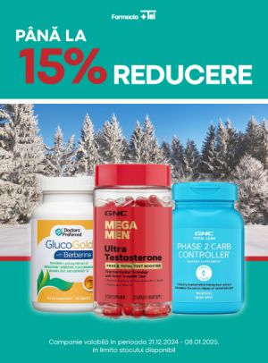 GNC Pana La 15% Reducere Decembrie - Ianuarie