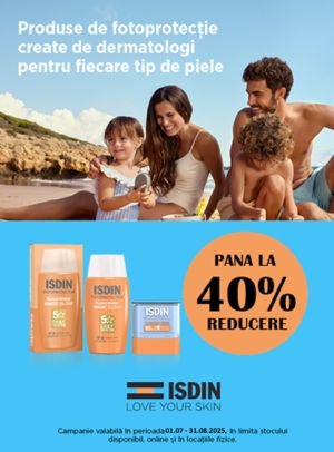 Isdin SPF Pana la 40% Reducere Iulie