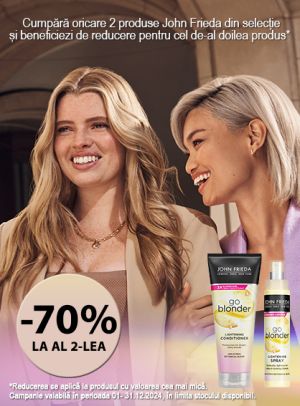 John Frieda 1+70% Reducere la al doilea Decembrie