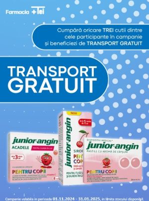 Junior Angin Transport Gratuit Noiembrie-Ianuarie 