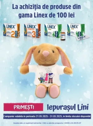 Linex produs bonus Iepure Ziua Copilului Exclusiv Online