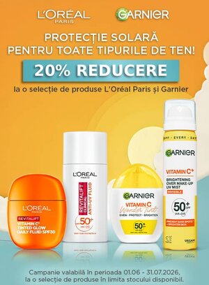 Loreal Garnier 20% Reducere Iunie-Iulie