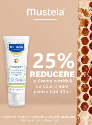 Mustela 25% Reducere Decembrie-Ianuarie