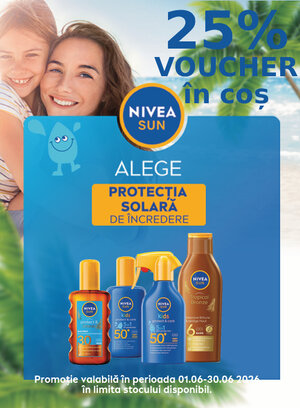 Nivea Sun 25% Voucher in cos Iunie