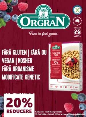Orgran 20% Reducere Aprilie-Iunie