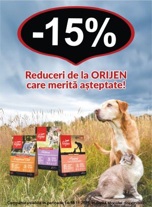 Orijen 15% Reducere Black Friday 2025 Exclusiv Online