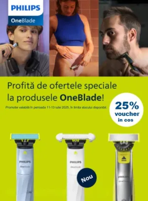 Philips One Blade 25% Voucher in cos 11-13 iulie