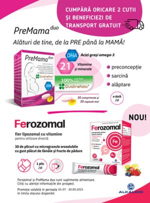PreMama Duo+Ferozomal Transport gratuit Iulie-Septembrie